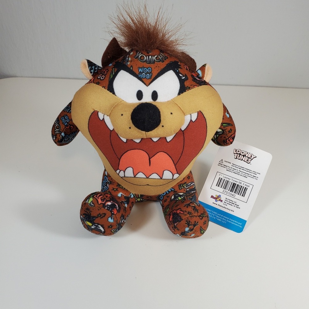 Looney Tunes Taz 7" Plush Sticker Bomb Edition Tazmanian Devil WB Stuffed Toy